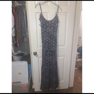 fresha london stars tie strap maxi dress